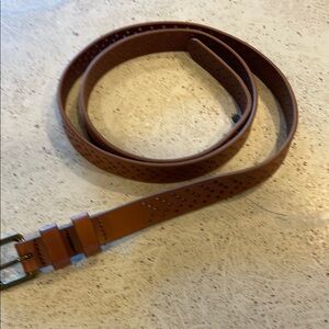 J Crew Perforated Brown Leather Belt